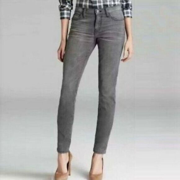Current/elliott Jeans The Skinny Low Rise in Overcast Destroy 80s Sz 27 - Picture 2 of 15